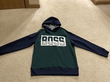 NEW The Children Place Kids Boys Fleece Hooded Athletic Sport Sweater L 10/12