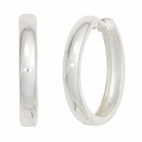 Ohrringe Creolen 18,7Mm 925 Silber Rhodiniert Klappcreolen Ohrschmuck, Damen