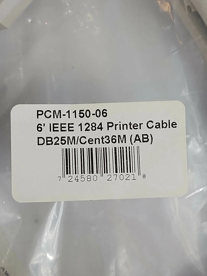 New 6' IEEE-1284 DB25 25 Pin Male to Female Cable Parallel Printer Bi-Direction - Image 3 of 4