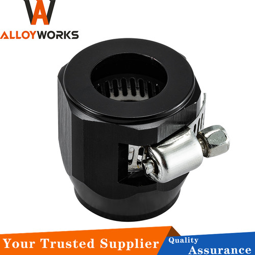 ALLOYWORKS 10AN Hex Hose Finisher Fitting W/ Worm Gear Clamp For 1/2" Hose - Bild 1 von 10