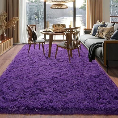Super Fluffy Rugs for Living Room, Modern Shag Area Rugs, Soft and 8x10 Purple - Bild 4 von 7