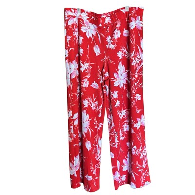 #ad #ad Isaac Mizrahi Live Pants Womens XL Multicolor Floral Print Stretch Pull On $22.99