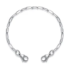 Medical ID Stainless Steel Silver Mini Oval Link Interchangeable Bracelet Strand