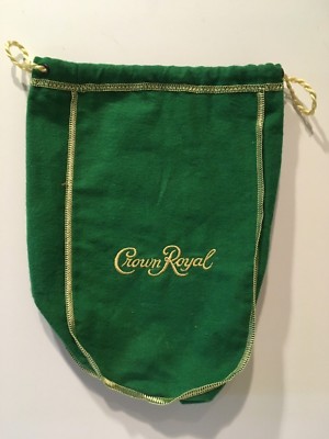 CROWN ROYAL BAG GREEN 9'' WITH DRAW STRING -  NEW