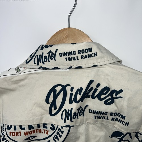 Camisa Dickies Para Hombre Botón Medio Vintage Western Retro Logotipos Edición Limitada Nueva Con Etiquetas - Imagen 10 de 10