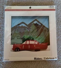 Recollections Christmas Scenic Car Paper Layering Art Kit Trees Mountains Crafts