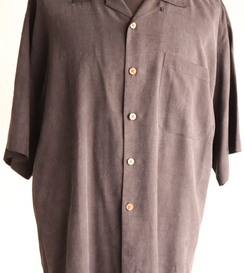 Tommy Bahama Men's P.H.D Pop Had Dough Engraved Hawaiin Shirt Size XL Black - Image 2 of 4