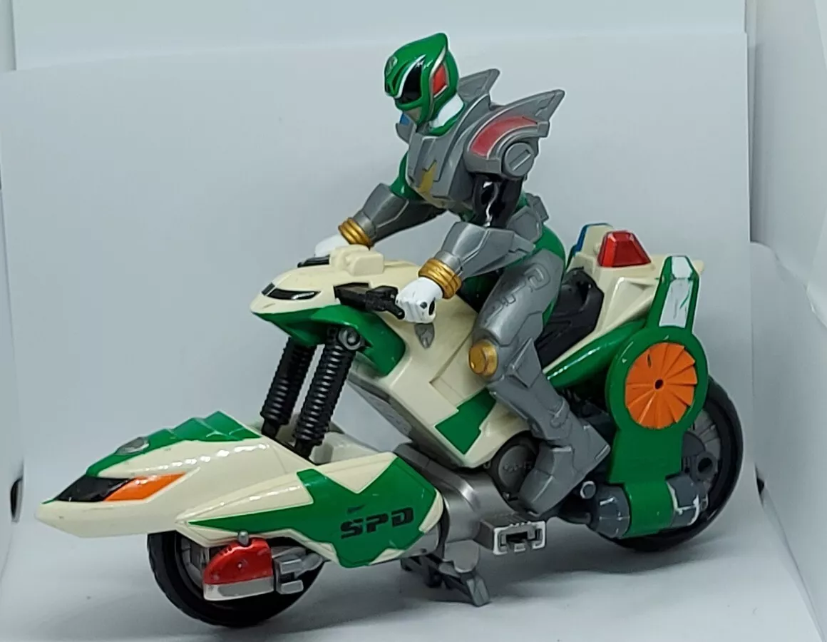 SPD Power Rangers Patrol Cycle 2004 Bandai with GREEN RANGER Action Figure rider