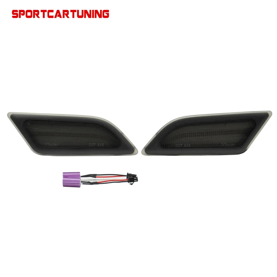 Smoked LED Side Marker Lights For 12-14 Mercedes Benz W204 C250 C300 C350C-Class Foto 3 de 4