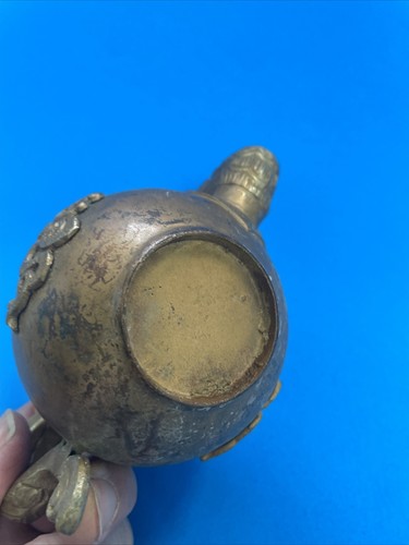 Tibetan Very Ornate Tea Pot Brass Copper Detailed - Picture 5 of 7