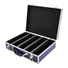 Stylish Blue Aluminum Coin Holder with 5 Compartments for 100 Coins