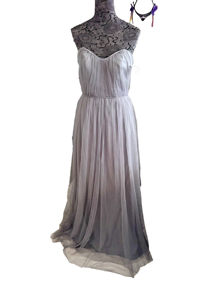 Nuevo JIM HJELM OCASION Vestido/Vestido de Tul con Tirantes Gris Talla 6 Foto 4 de 4