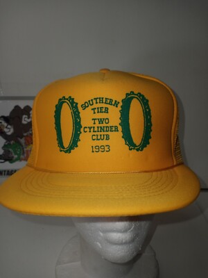 Southern tier two cylinder club 1993 Vintage  Yellow Snapback Trucker Hat Cap