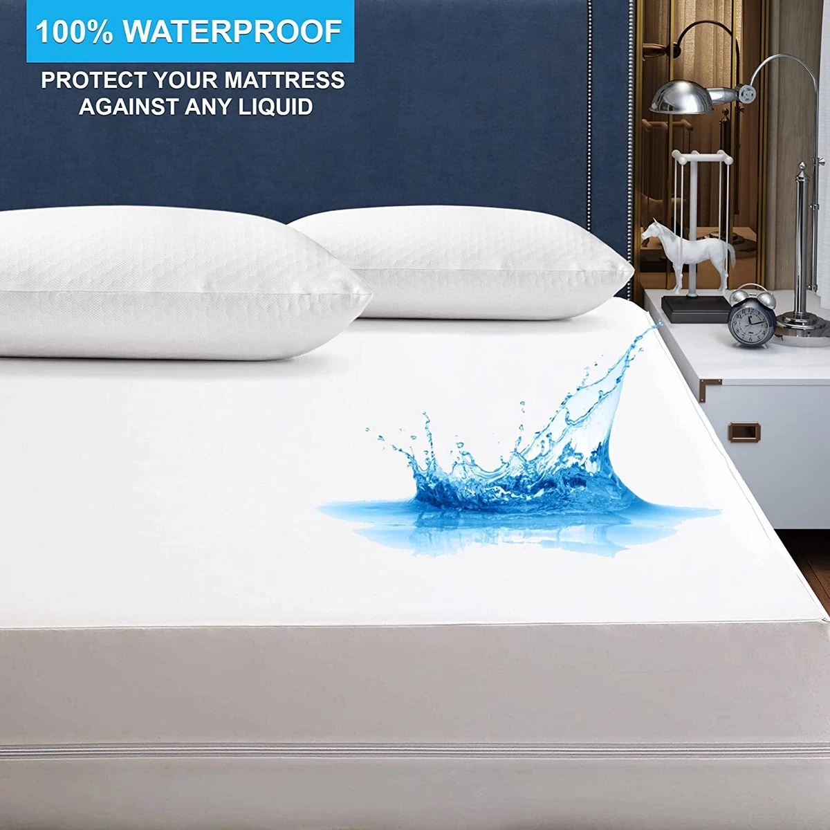 Zipper Waterproof Mattress Protector Cover Anti Allergy Bed Bug Total Encasement