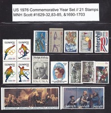 États-Unis 1976 Série Commémorative 21 Timbres MNH Neufs
