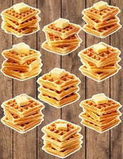 Waffles Stacked Die Cut Vinyl Stickers Set Scrapbooking Laptop Waterbottle
