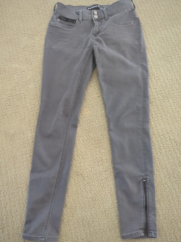 Express Jeans Mid Rise Ankle Leggings Mia Mid Rise Zip Ankle Gray 2 Reg