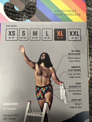 Pair of Thieves Men's Super Fit Mesh Magic Boxer Brief Trevor Project Pride XL - 第 5/5 張圖片