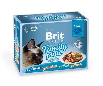8595602519422 BRIT Premium Cat Pouch Gravy Fillet Family Plate - Nassfutter für 