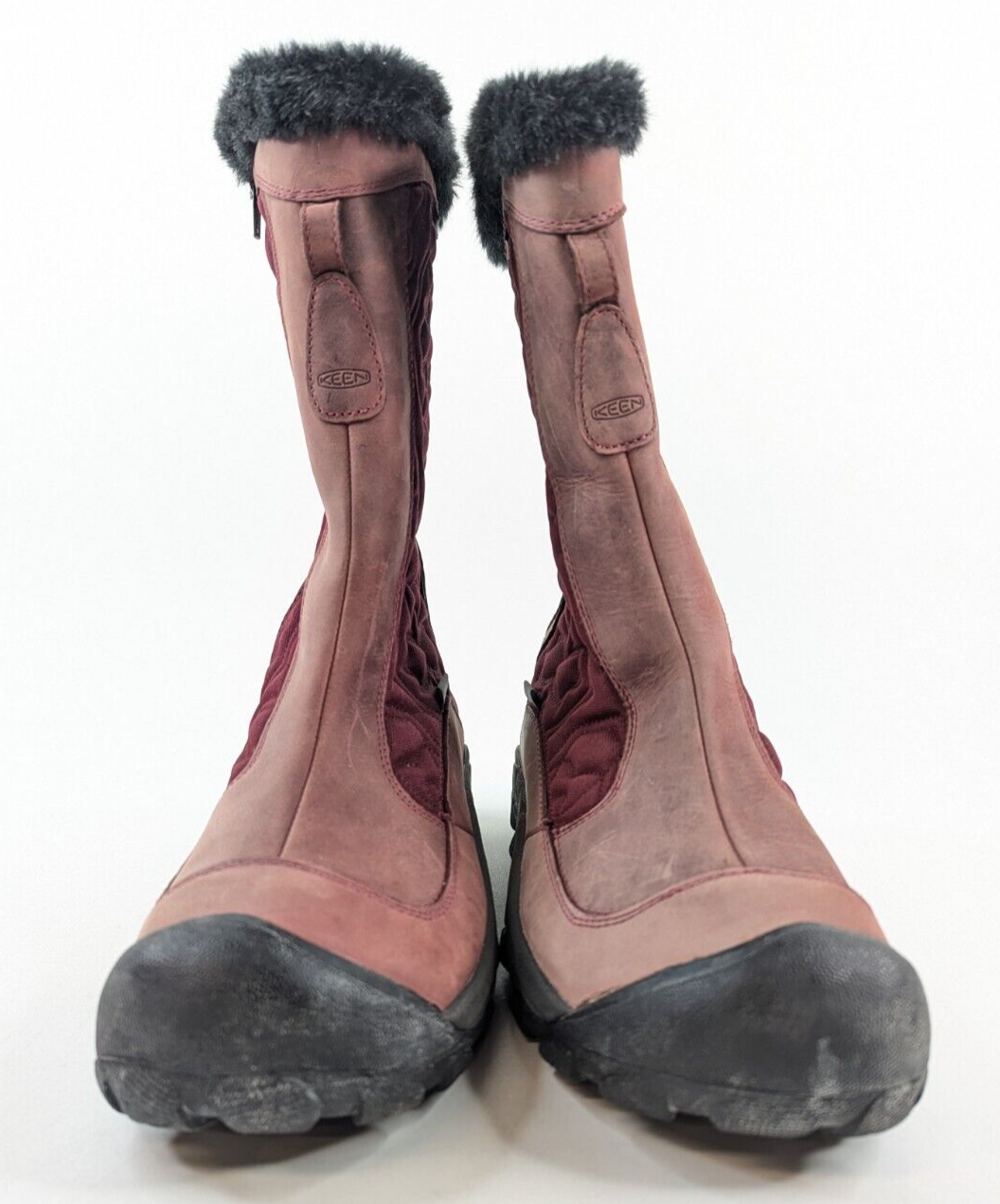 Keen Betty Boot – Stivali trapuntati invernali da donna 10 in pelle bordeaux pelliccia neve