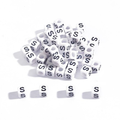 100x Acrylic Cube Letter Beads For Kid Handmade Jewelry Making DIY Bracelet 6mm - Picture 7 of 39