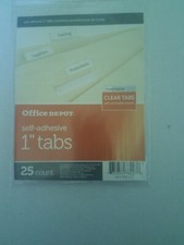 office depot self-adhesive 1" tabs 25 count