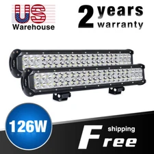 Nilight 2PCS 20Inch 126W LED Work Light Bar Spot Flood Combo OffRoad ATV SUV 4X4