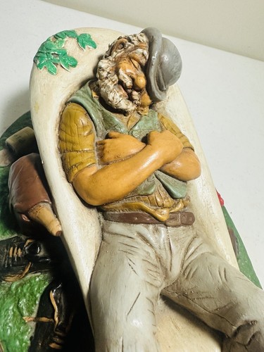 Man Sleeping In Tub Figurine Nature Craft - Picture 8 of 8