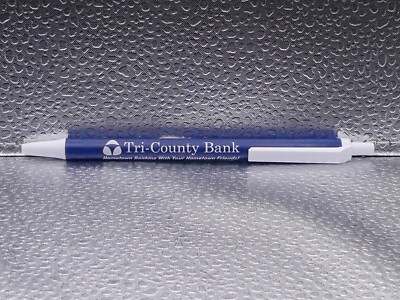 Tri-County Bank BIC Blue White Thin Advertising Ballpoint Pen