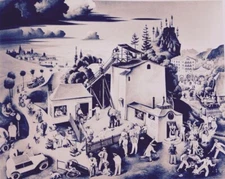 Altweibermühle : Franz Sedlacek : 1937 : Surreal Village Scene Art Print