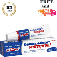 Secure Waterproof Denture Adhesive 40g Provides Strong Bond Effective UK