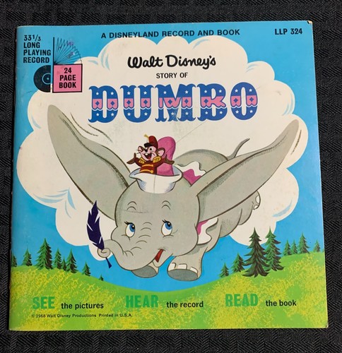 1963 Walt Disney's Dumbo Story And Song 7" 45 EX/VG+ Disneyland – LLP-324