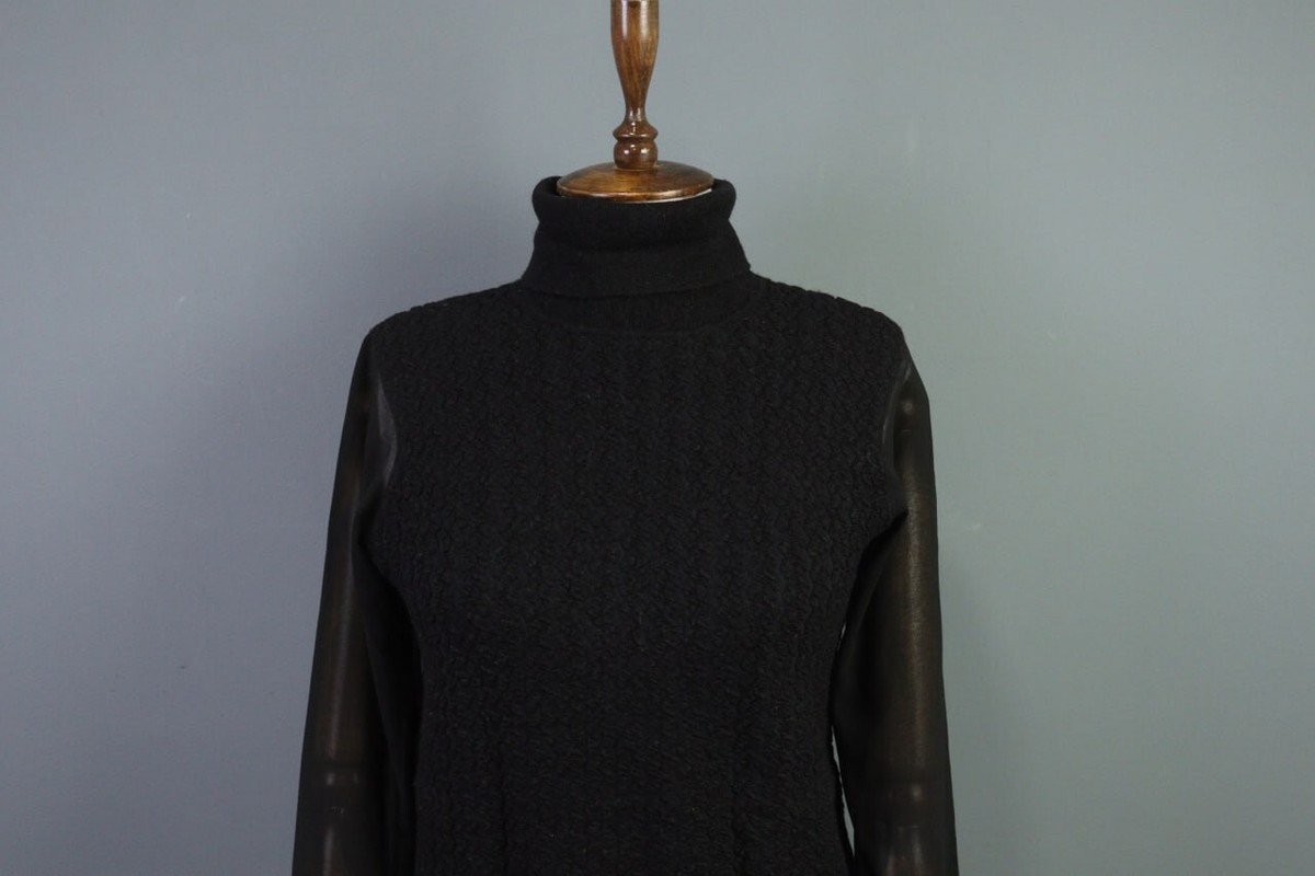 YOHJI YAMAMOTO Black Mesh Turtle Neck Sweater | eBay
