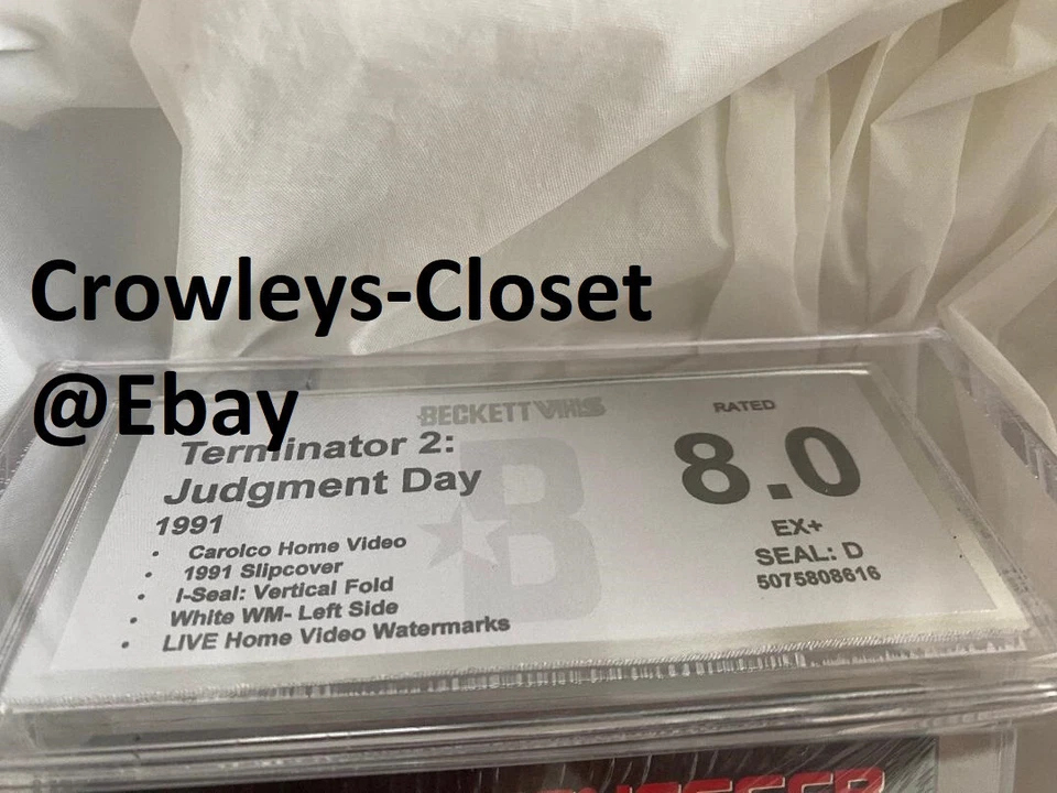 Terminator 2 VHS W/WM First Print 1991 Sealed Beckett 8.0 Arnold Schwarzenegger - Image 3 of 4