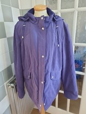 Womens Purple Casual Winter Coat, Warm, Fleeced - Size 14 Uk