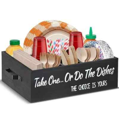 Party Supplies Holder Paper Plate  For Kitchen Counter Take One Or Do The Dishes