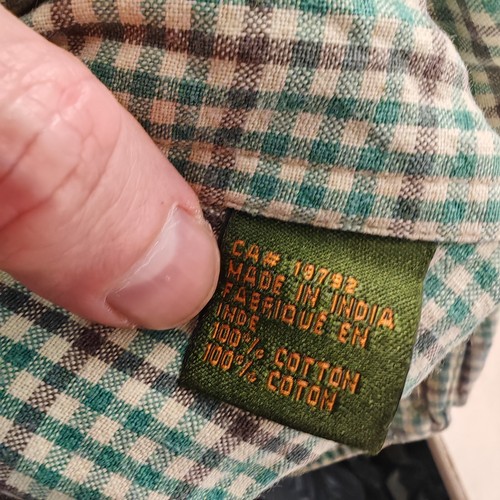 Timberland Shirt Mens Large Green Check Long Sleeve Cotton Regular Vintage - Picture 4 of 10