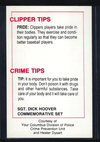 1981 Columbus Clippers Police Minor League #28 - Dave Wehrmeister - Yankees de Nueva York - Imagen 2 de 2