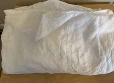 Simple Opulence Size FULL White 100% Linen Duvet Cover