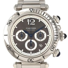 Authentic Cartier Pasha de Cartier Chronograph WSPA0027 Stainless Steel Mech...