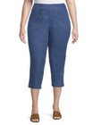 Just My Size Medium Stonewash Pull On Cropped Pants W/Snap Hem Size 1X NWT — photo 3