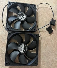 2 PCs Zalman ZA1225ASL QUIET  7 Blade 120mm 2 Pin, Molex Fan, Black