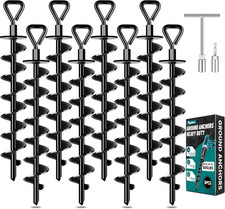 Ground Anchors Screw In, Heavy Duty Ground Trampoline Stakes High Wind Tent Stak