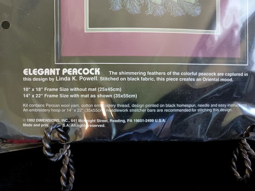 Dimensions Crewel Stickpackung Elegant Peacock Neu Versiegelt! Linda K. Powel - Bild 4 von 6