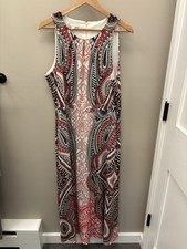 Db Established 1962 Dress 14 Maxi Sleeveless Geometric Empire Waist