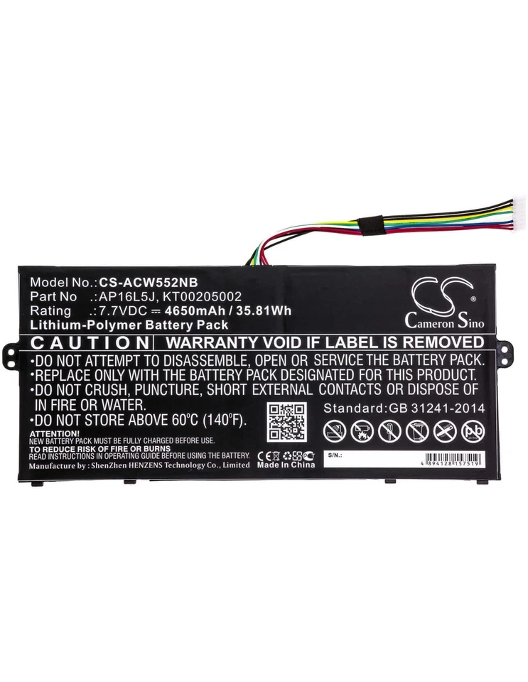 Batería Original Acer KT.00205.002 Portátil Para Acer Swift Interruptor Giratorio TravelMate Foto 2 de 2