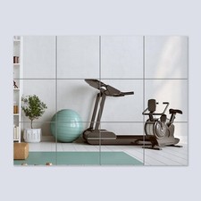 Shatterproof Acrylic Mirror Tiles, 12 Pack 12x12 Inch Self-Adhesive Full Body...