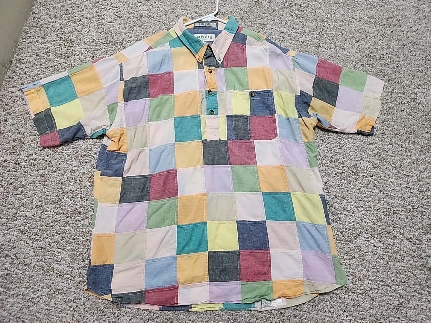 Orvis Madras Patchwork Colorfull Fly Fishing Shir… - image 1