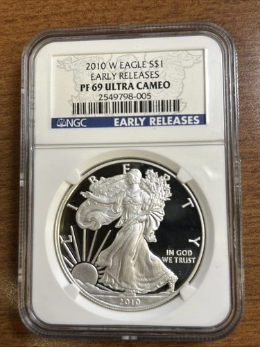 2010-W Proof $1 American Silver Eagle NGC PF69 Early Releases Blue Label