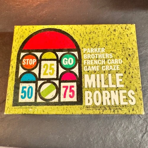 Parker Brothers Mille Bornes French Card Game Complete Vintage 1960s Boardgame